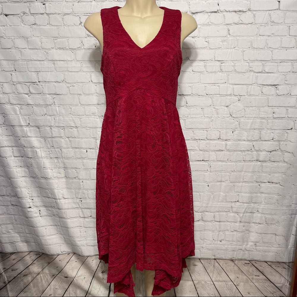 Bridesmay Stretch Lace Knit Dress Size L - Dark Red - Stunning!
